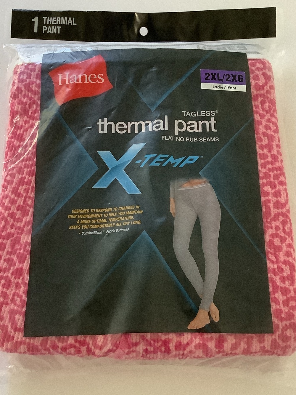 Hanes Pink Patterned X-Temp Tagless Thermal Pant